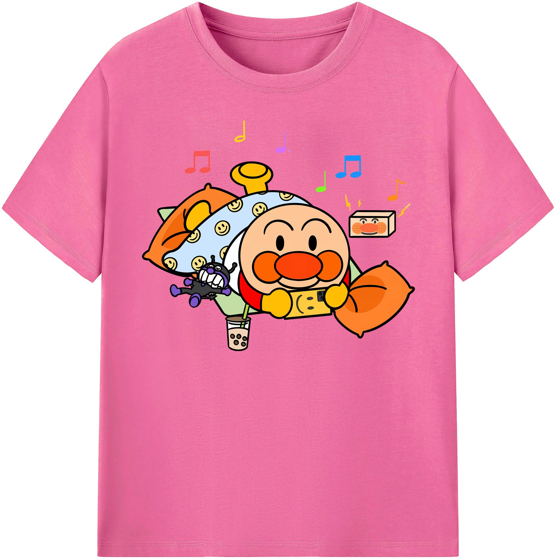（画像用） アンパンマン Anpanman レディースカジュアルプリントTシャツ（綿100％）